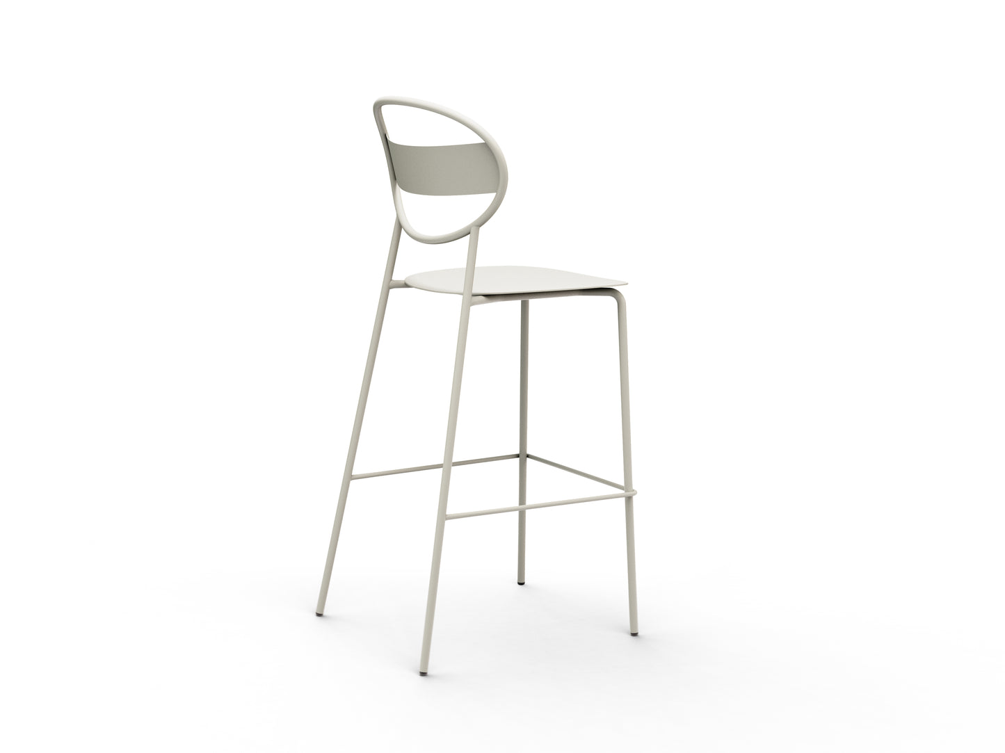 Sole Counter Stool All Metal White