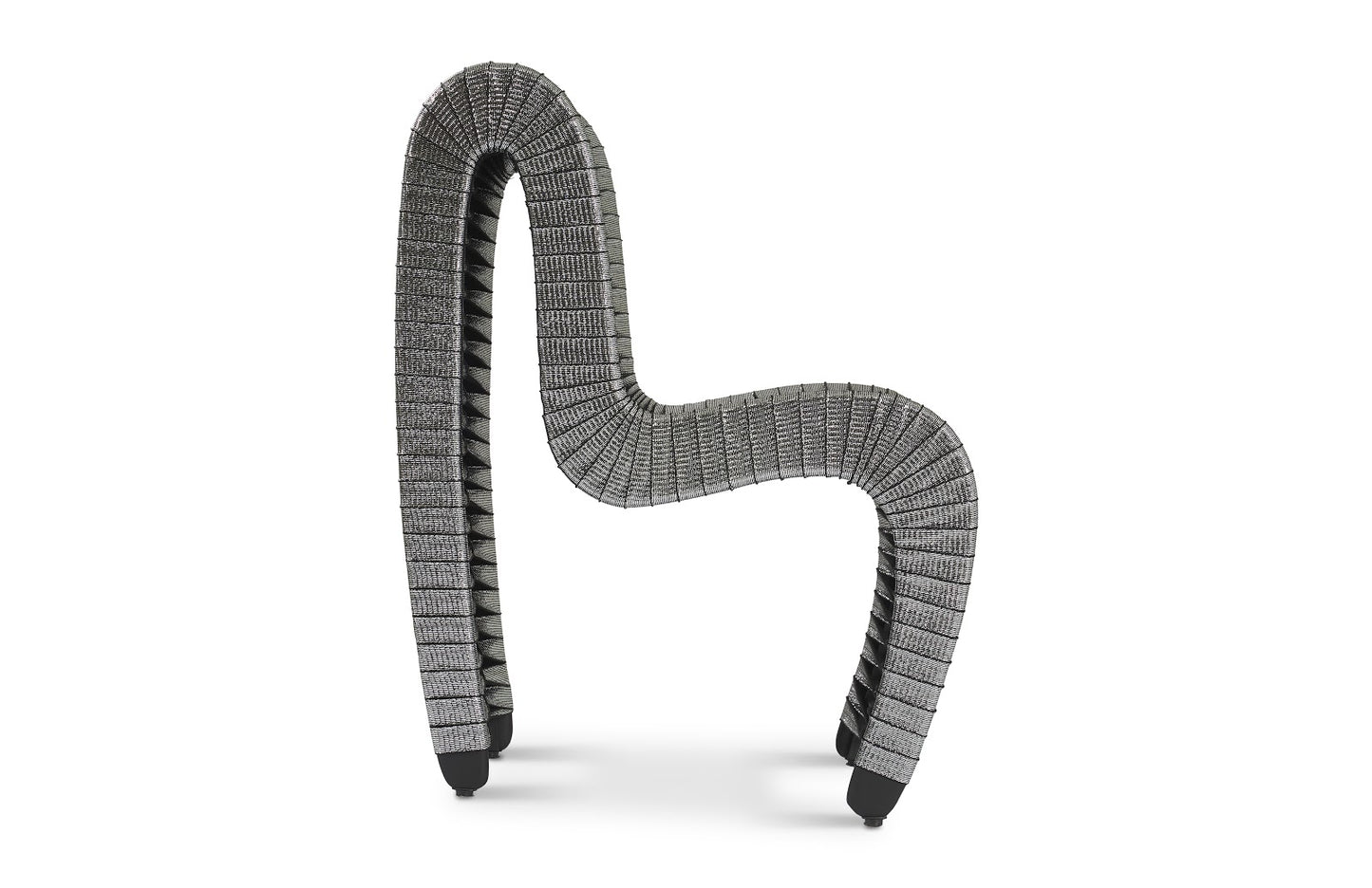 Seat Belt Dining Chair, Silver, Metallic