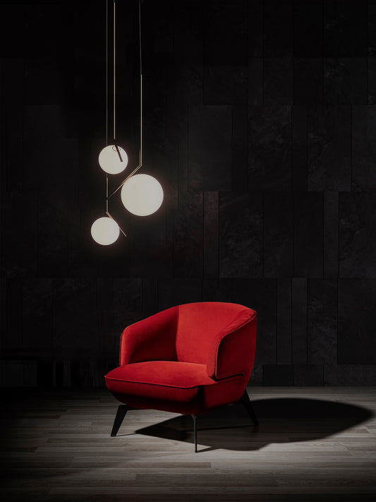 Mersin Accent Chair /Red Velvet