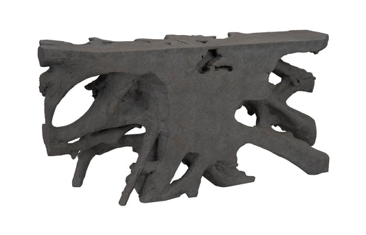 Beau Cast Root Console Table, Charcoal Stone