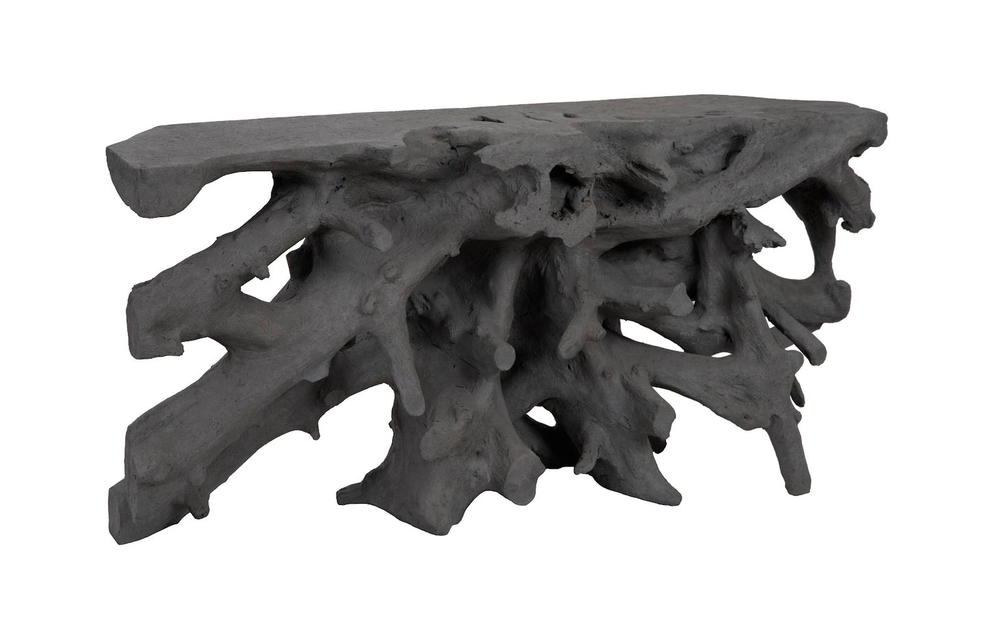 Beau Cast Root Console Table, Charcoal Stone