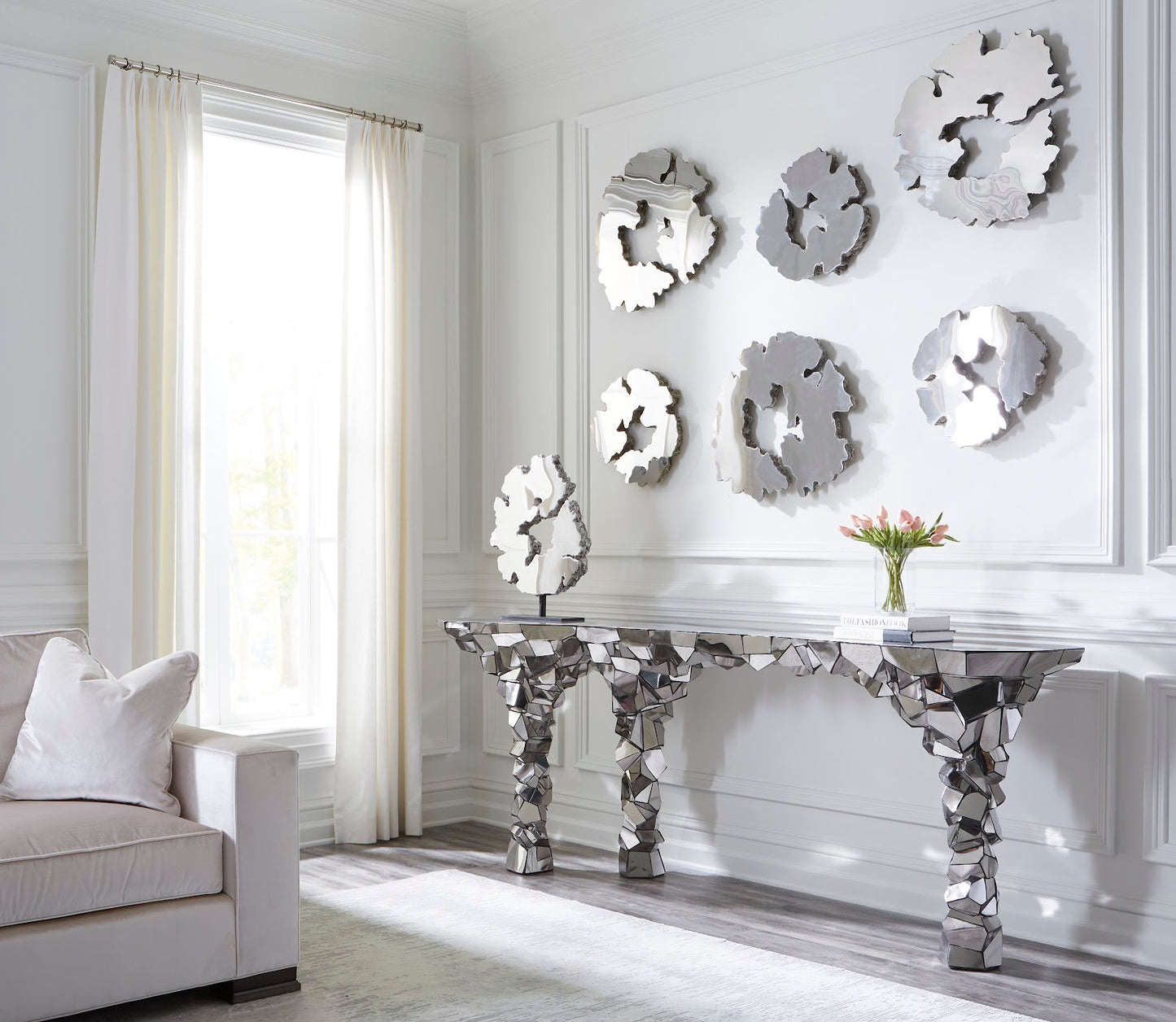 Crazy Cut Console, Stainless Steel, Silver