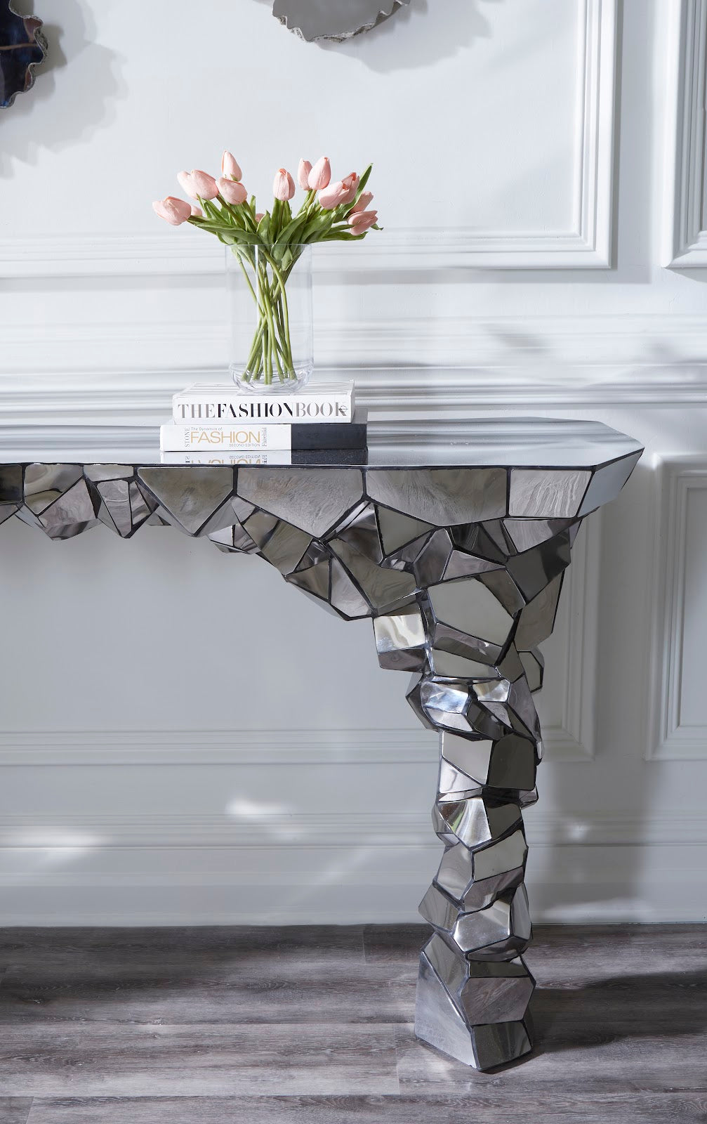 Crazy Cut Console, Stainless Steel, Silver