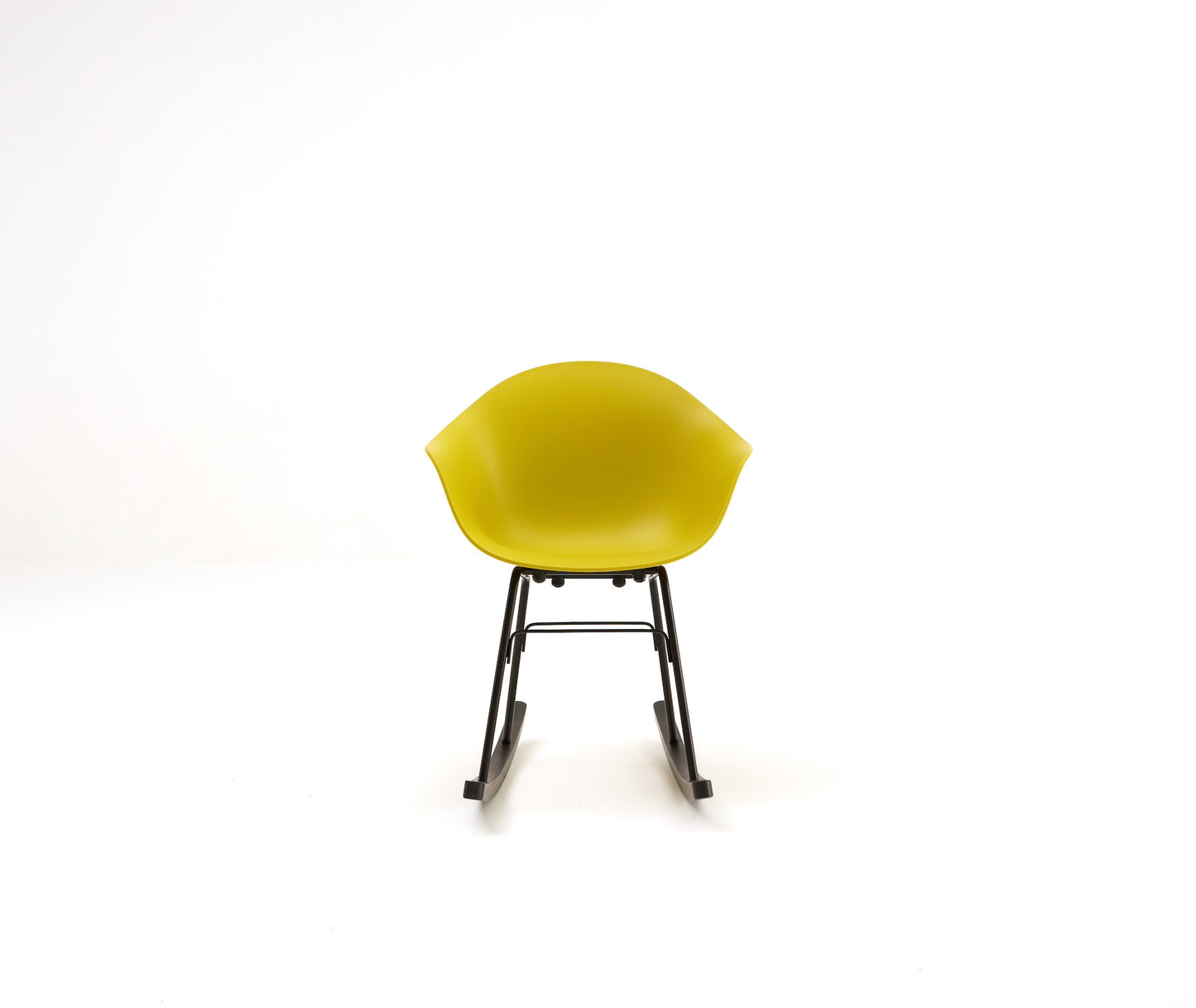 TA Rocking Chair /Black Metal&Wood Base / Mustard Seat