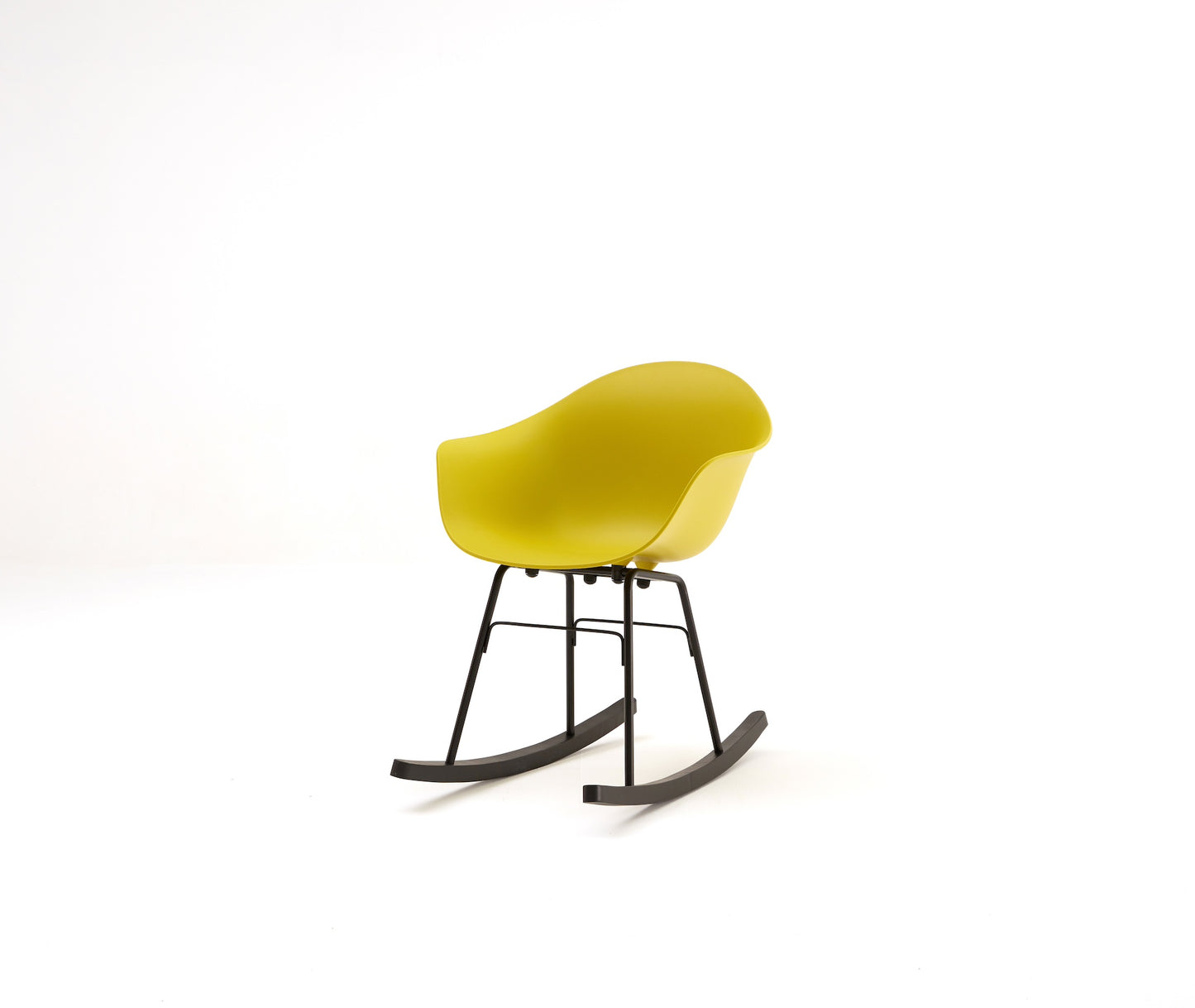 TA Rocking Chair /Black Metal&Wood Base / Mustard Seat
