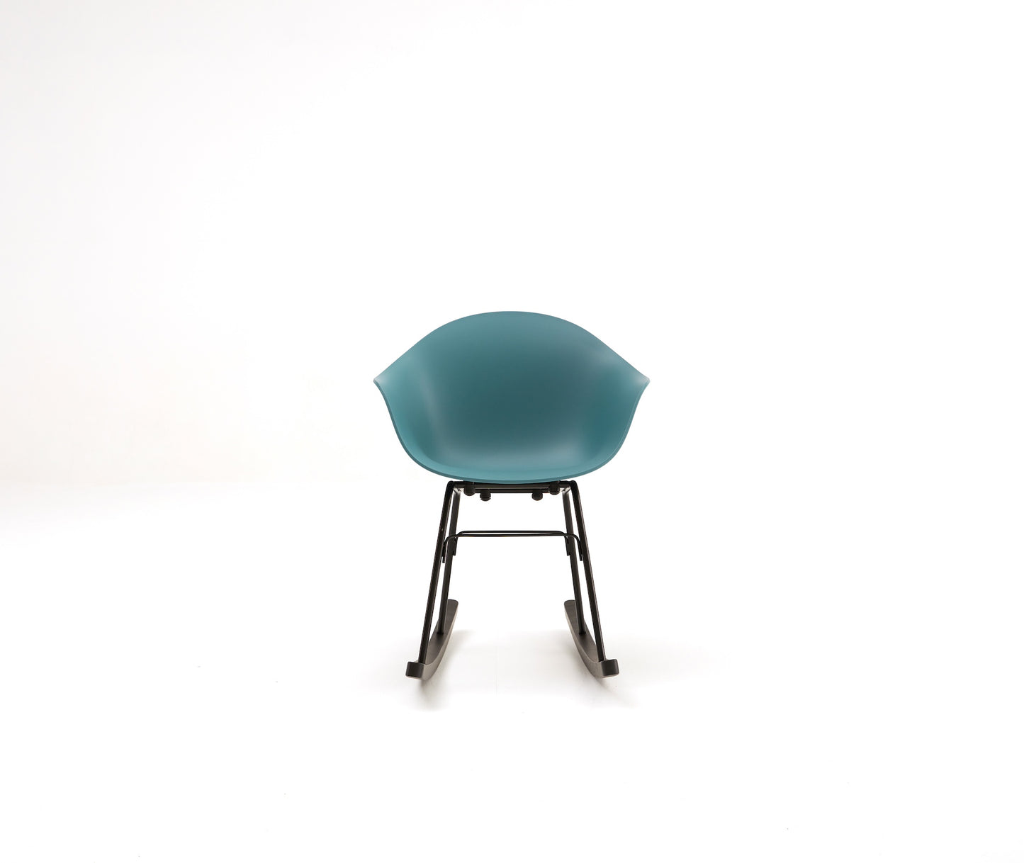 TA Rocking Chair /Black Metal&Wood Base / Ocean Blue Seat