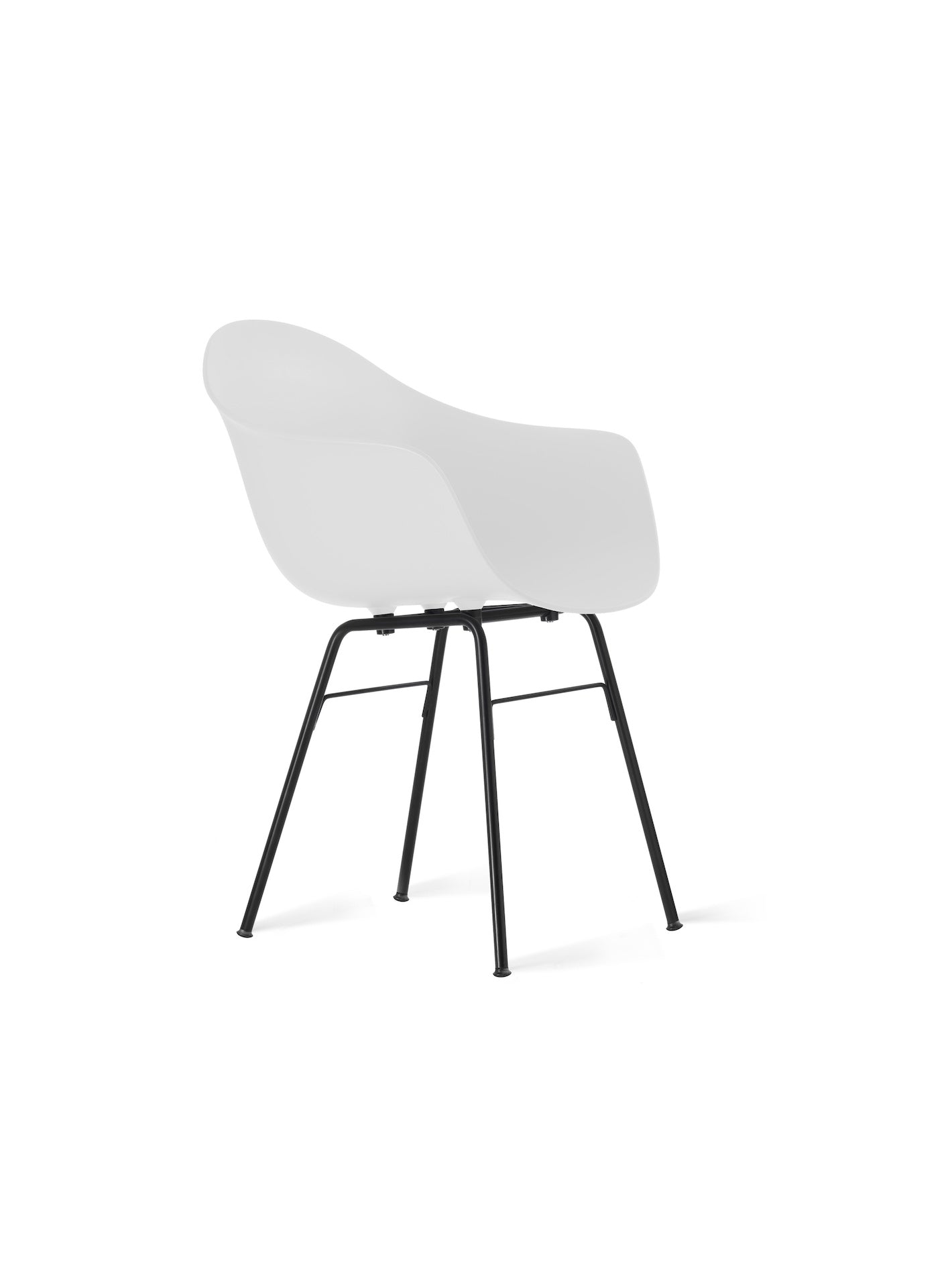 TA Armchair / Er Base Black Powder Coated / White Seat