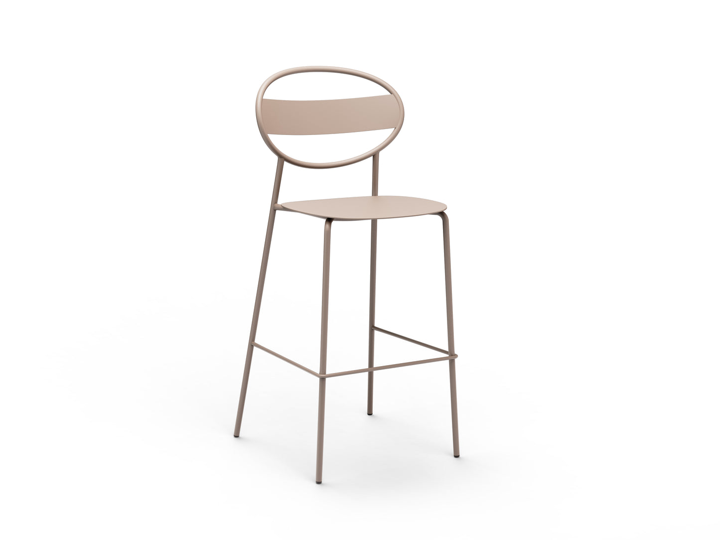 Sole Counter Stool All Metal Beige