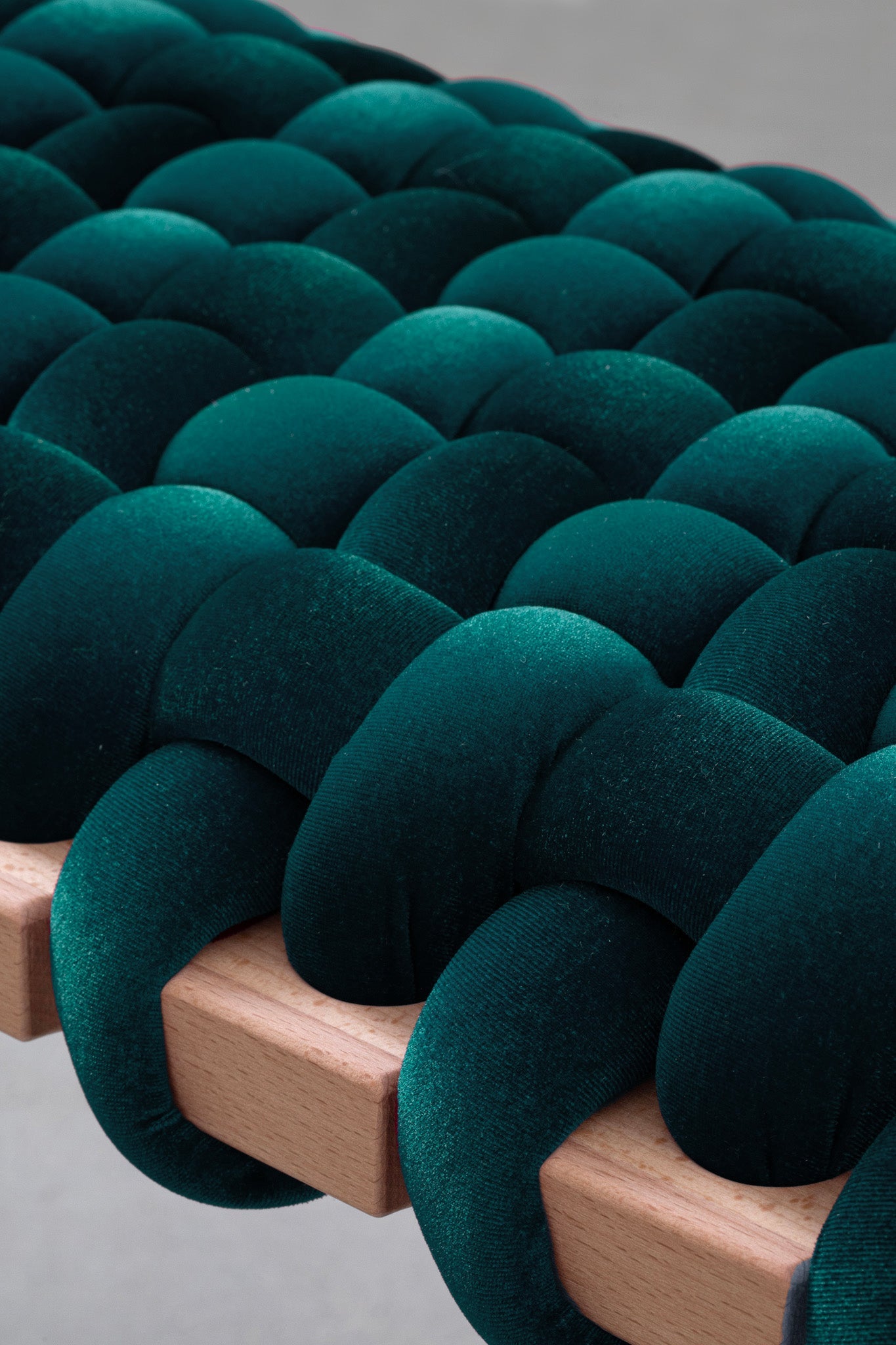 Petrol Velvet Woven Stool