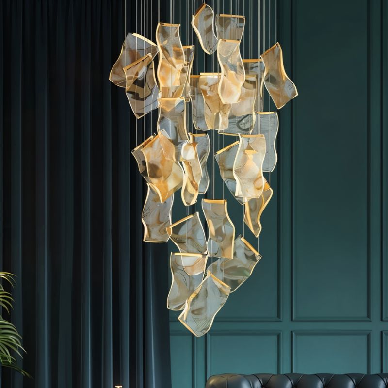 Sheets Chandelier (Round Ceiling Mount)
