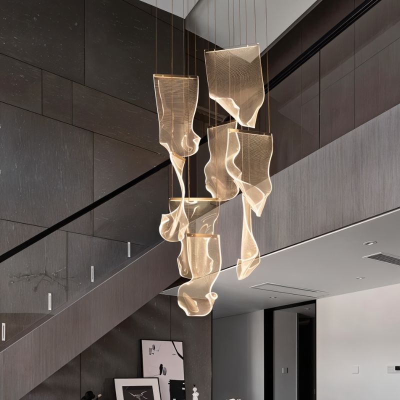 Sheets Chandelier (Round Ceiling Mount)