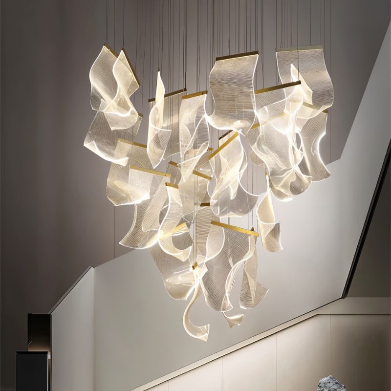 Sheets Chandelier (Round Ceiling Mount)