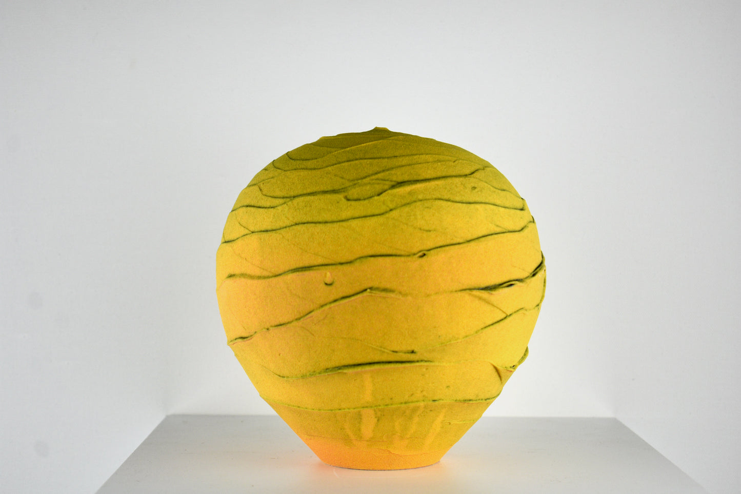 Wavy Yellowish Spiral Vessel by Nicholas Bernard