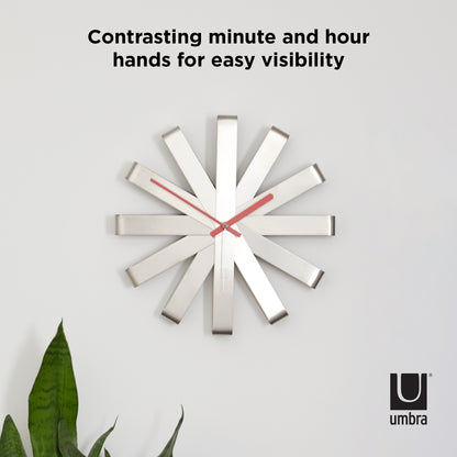 Umbra Ribbon Wall Clock / Steel