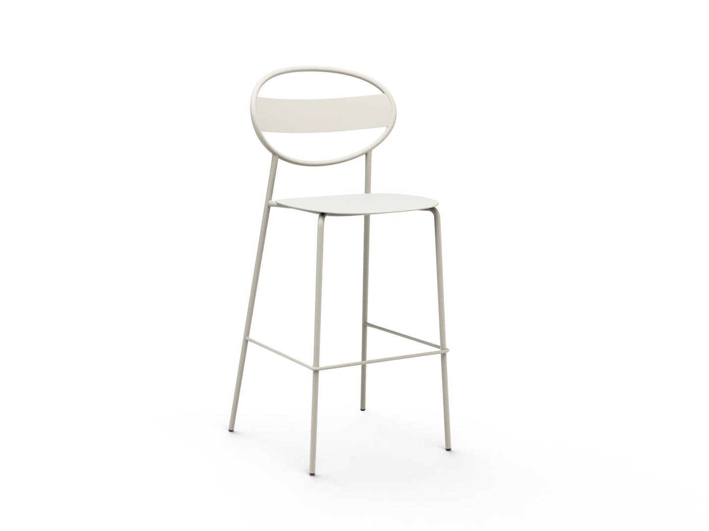 Sole Counter Stool All Metal White