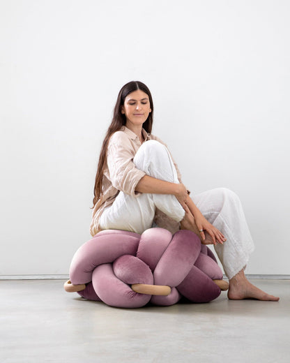 (L) Mauve Knot Ottoman