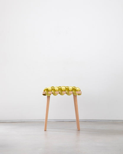 Citron Velvet Woven Stool