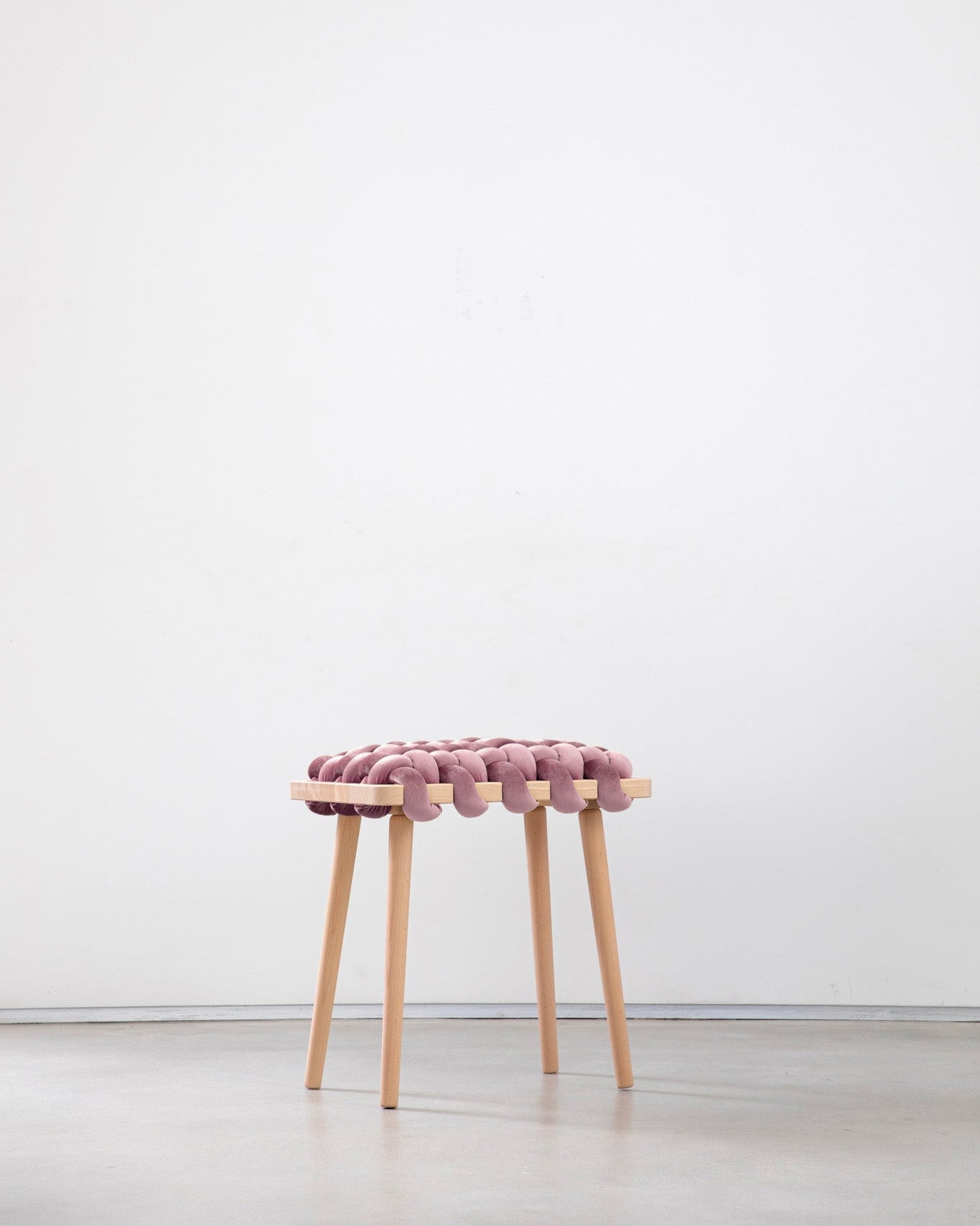 Mauve Velvet Woven Stool