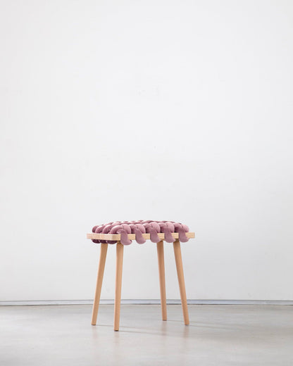 Mauve Velvet Woven Stool