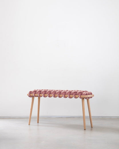 Mauve Velvet Woven Bench