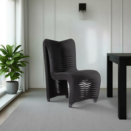 Seat Belt Dining Chair, High Back Black