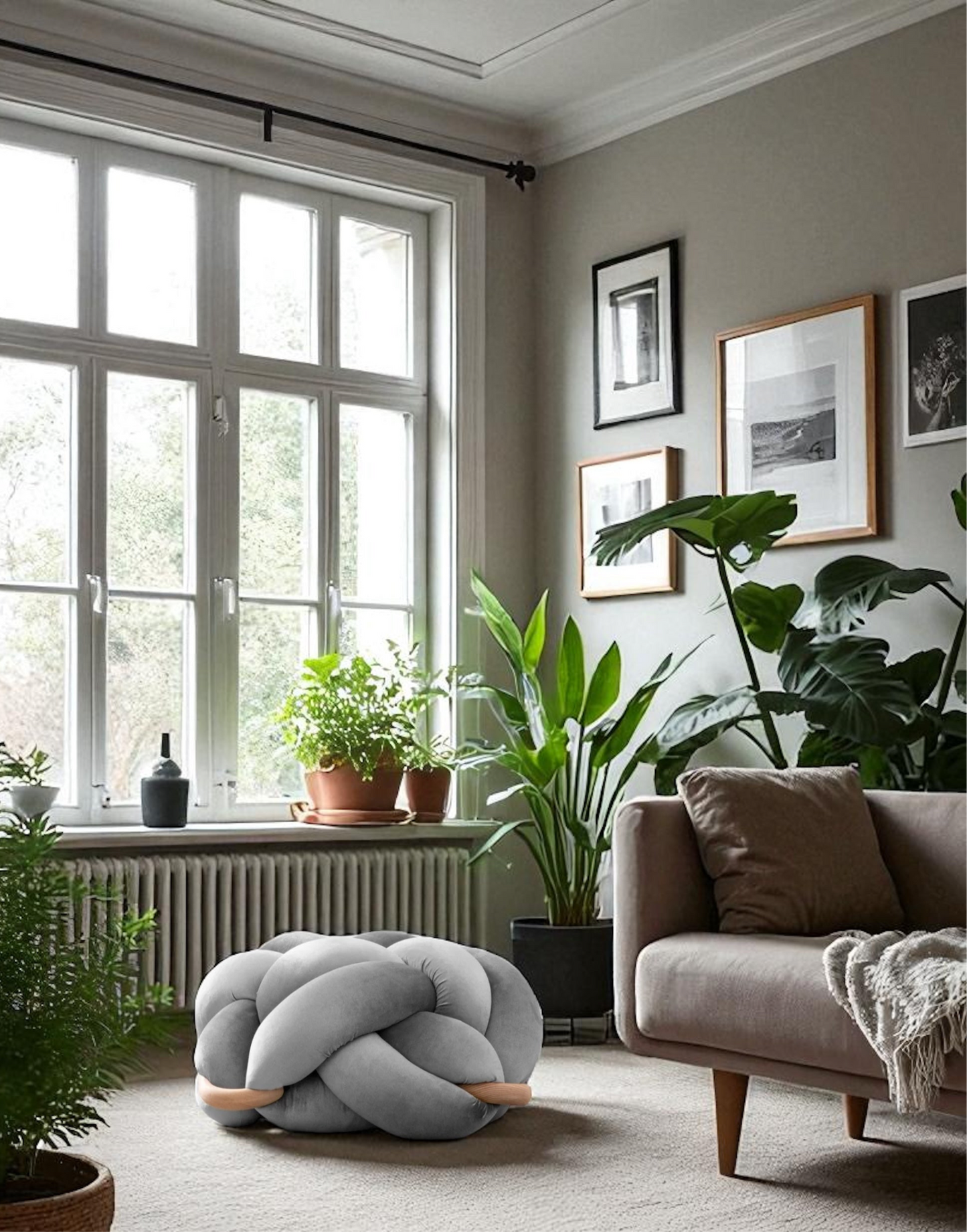 (L) Sterling Silver Knot Ottoman