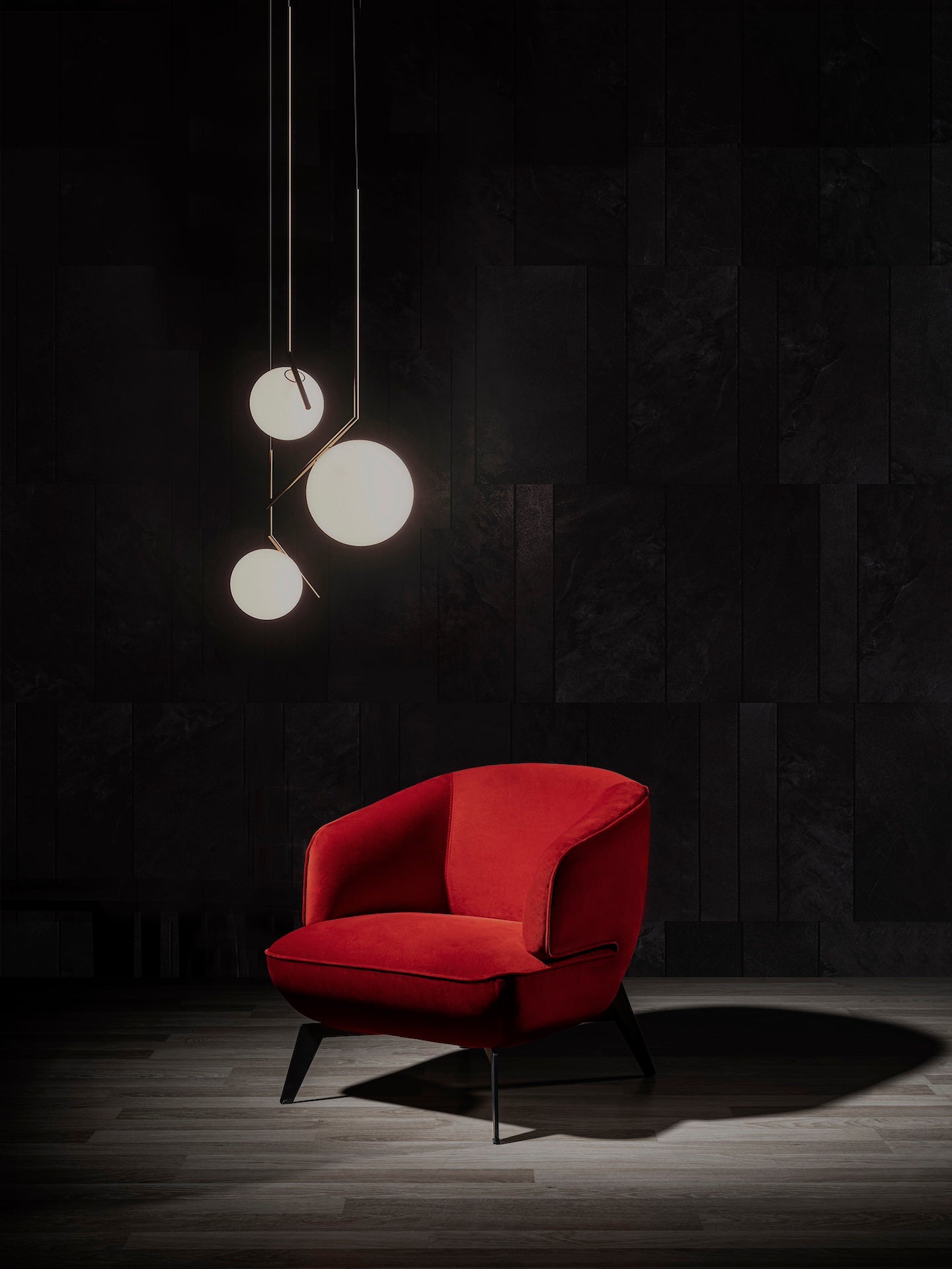 Mersin Accent Chair /Red Velvet