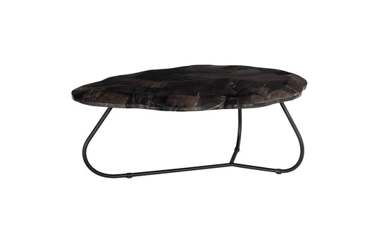 Mosaic Leaf Petrified Wood Coffee Table, Large