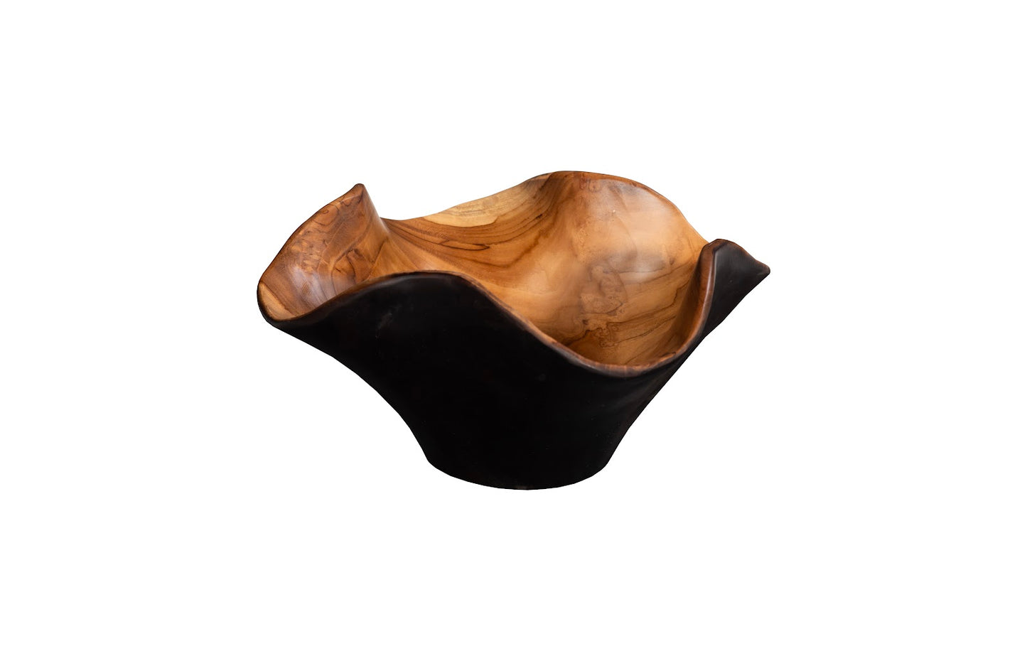 Teak Wood Bowl, Natural & Black