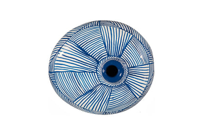 Indigo Mosaic Vase, Wide