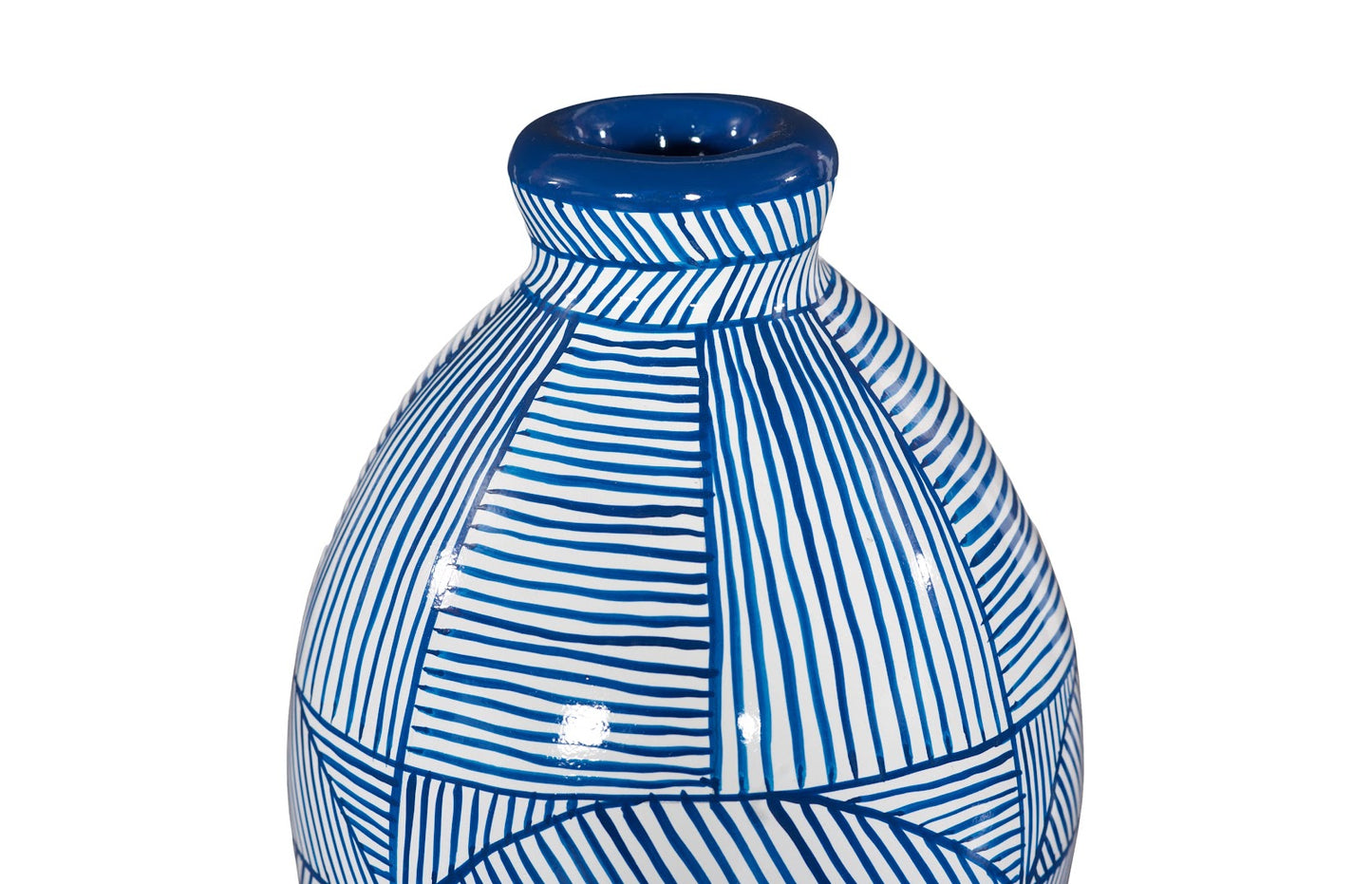 Indigo Mosaic Vase, Short