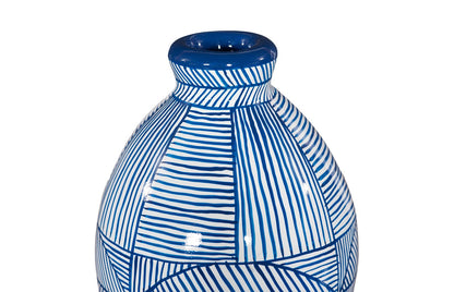 Indigo Mosaic Vase, Short