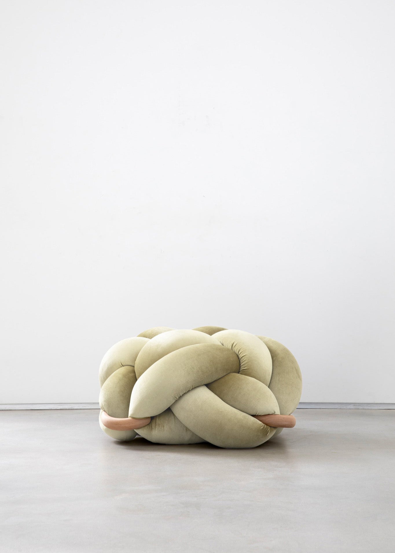 (M) Ivory Knot Ottoman