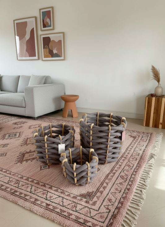 Set Of 3 Baskets - Graphite
