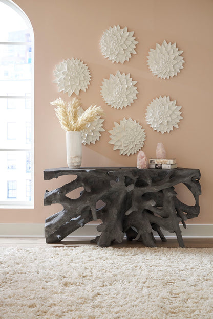 Beau Cast Root Console Table, Charcoal Stone
