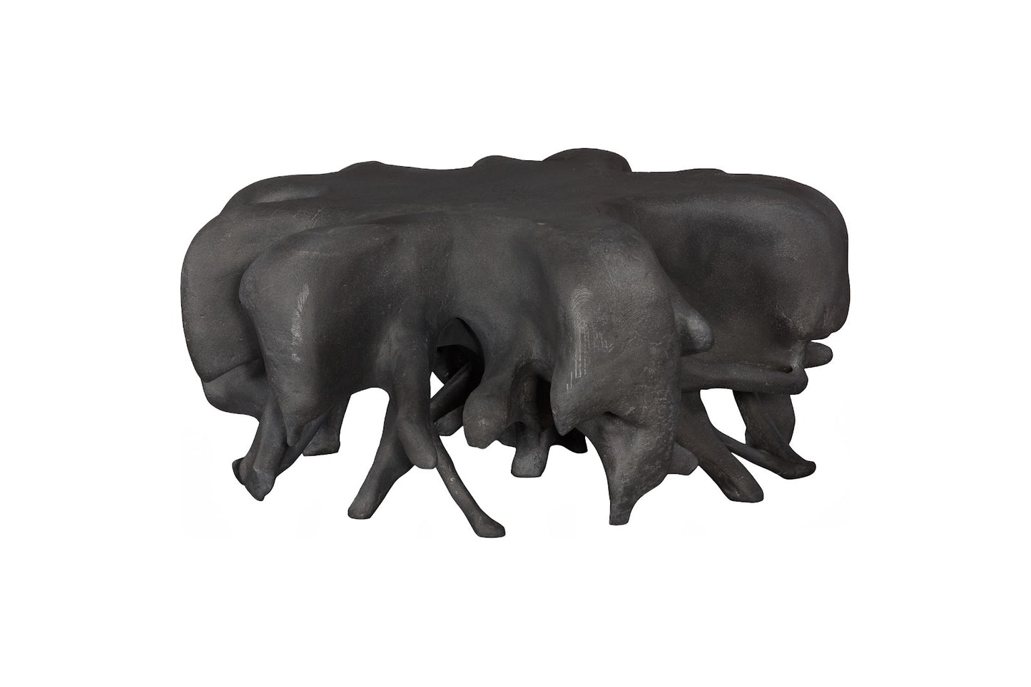 Cast Coffee Table, Round, Charcoal Stone