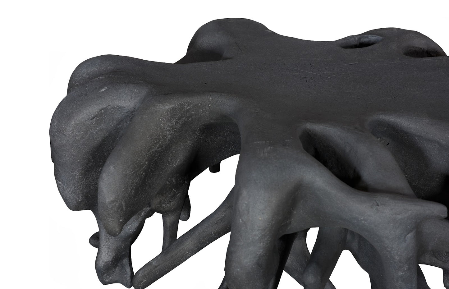 Cast Coffee Table, Round, Charcoal Stone