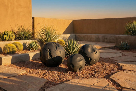 Cast Root Floor Ball, LG, Charcoal Stone