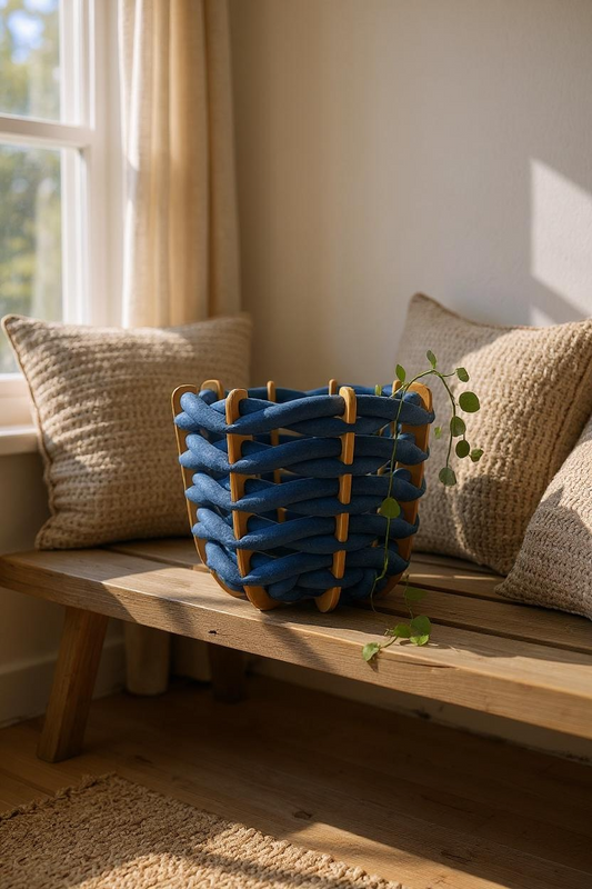 (M) Hull Basket in Cobalt Ultra suede