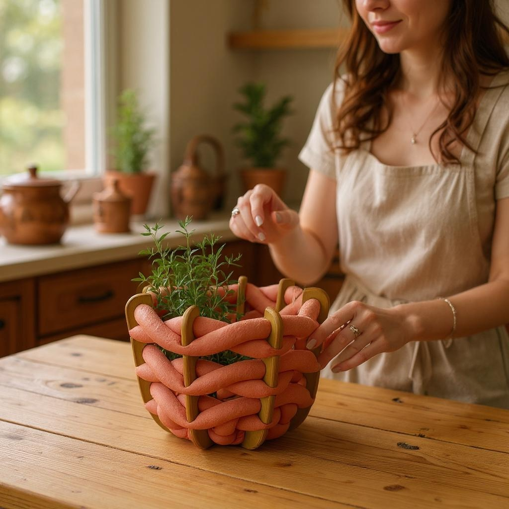 (S) Hull Basket in Red Earth Ultra suede