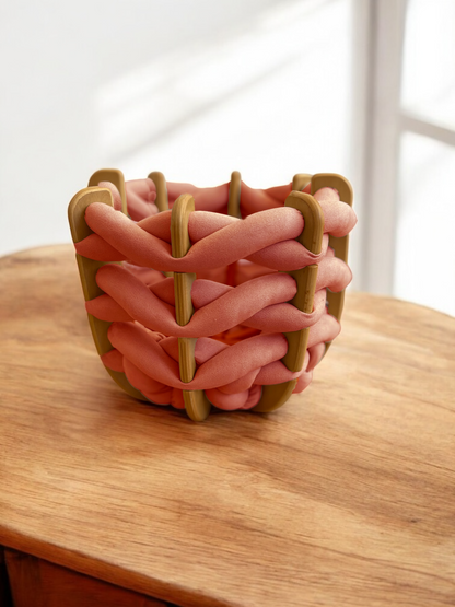 (S) Hull Basket in Red Earth Ultra suede