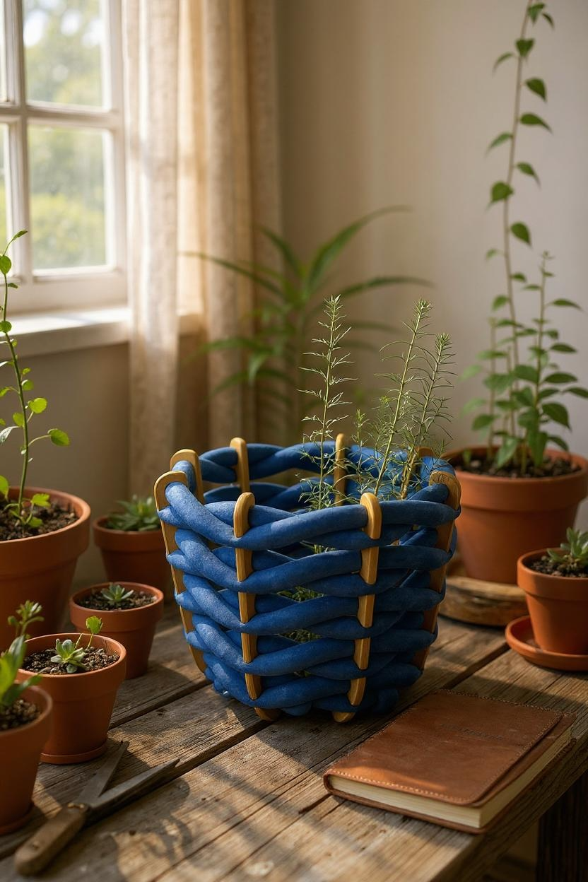 (M) Hull Basket in Cobalt Ultra suede