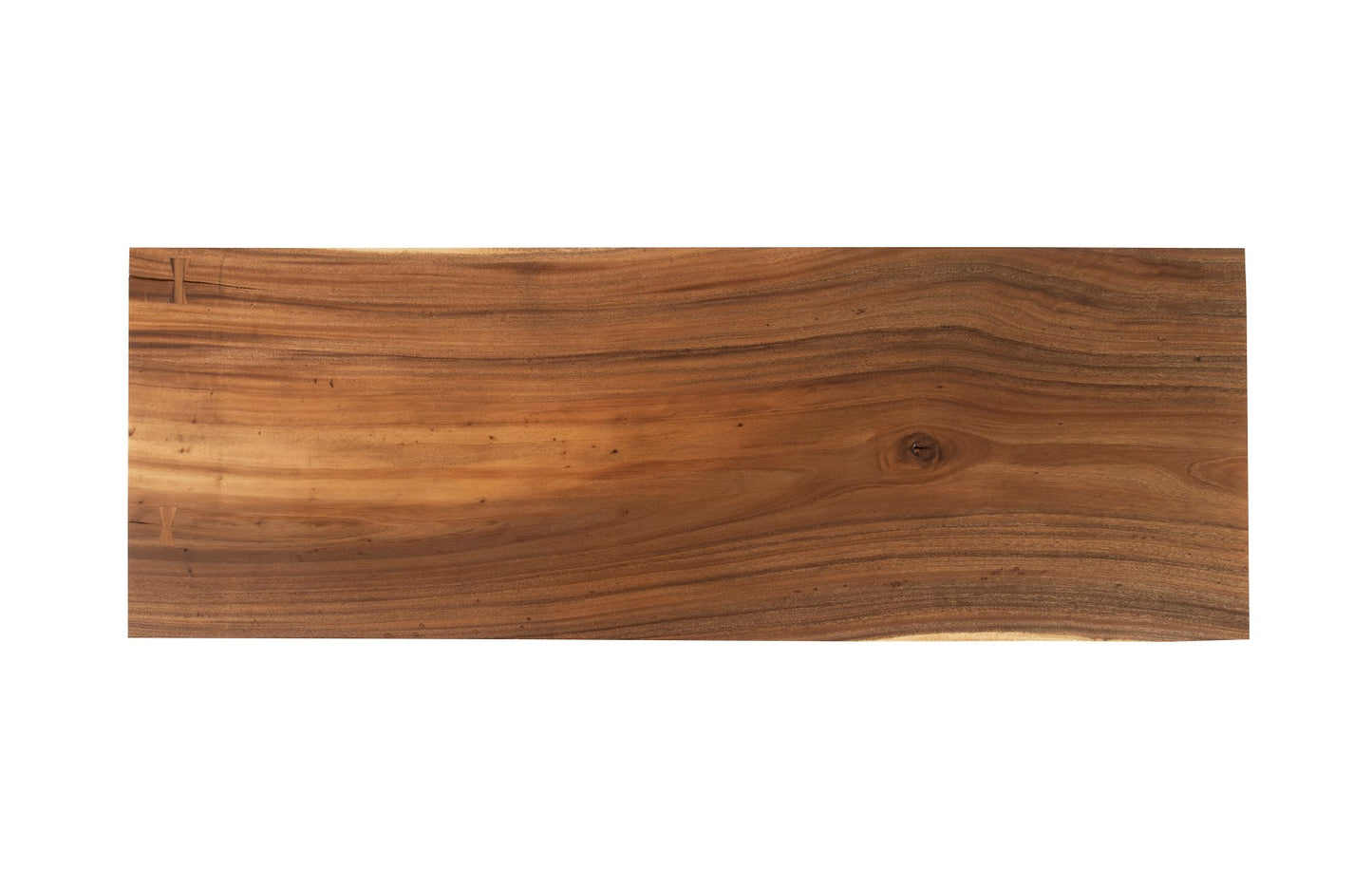 Tapered Wood Console, Black Metal Legs