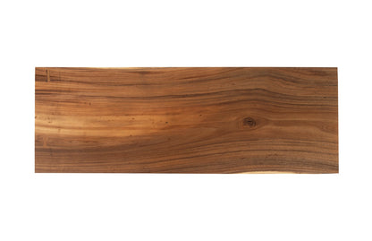 Tapered Wood Console, Black Metal Legs