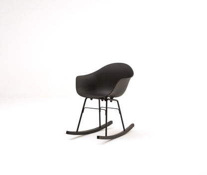 TA Rocking Chair /Black Metal&Wood Base / Black Seat