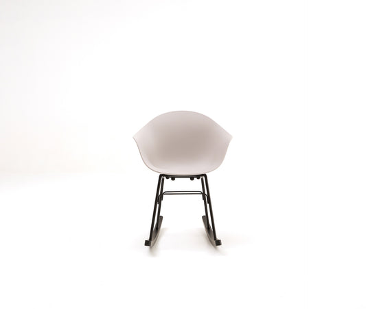TA Rocking Chair /Black Metal&Wood Base / Cool Grey Seat