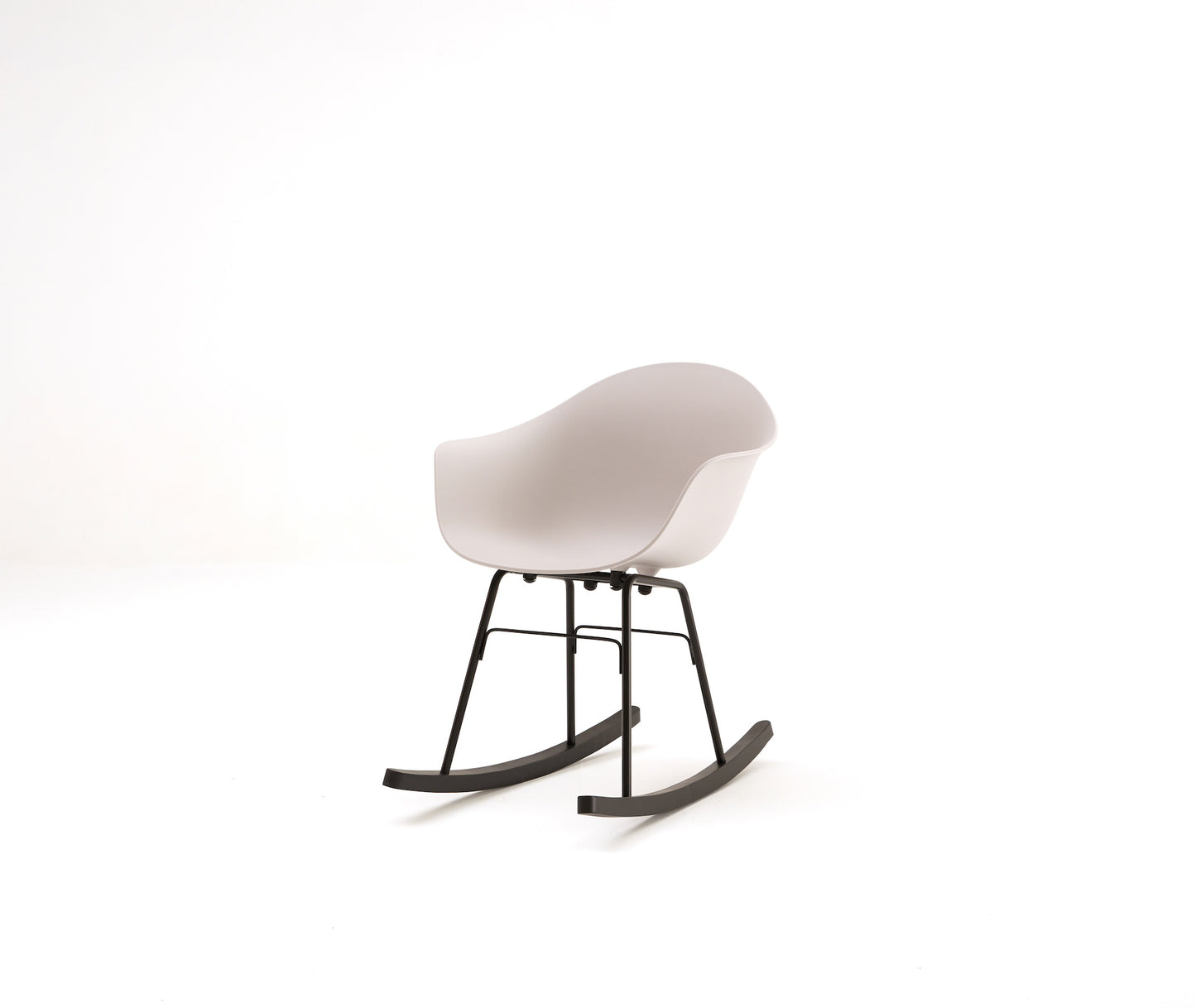 TA Rocking Chair /Black Metal&Wood Base / Cool Grey Seat