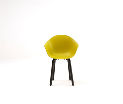 TA Armchair / Yi Base Black Stained Oak / Mustard Seat