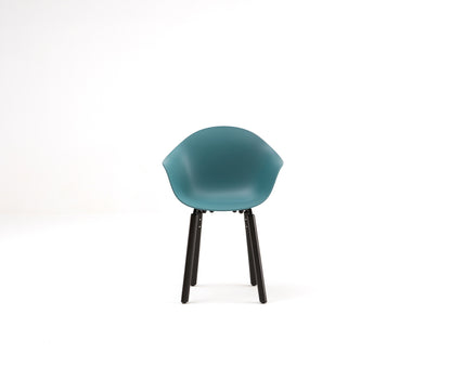 TA Armchair / Yi Base Black Stained Oak / Ocean Blue Seat