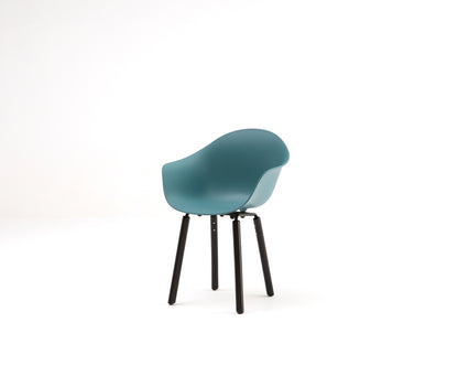 TA Armchair / Yi Base Black Stained Oak / Ocean Blue Seat